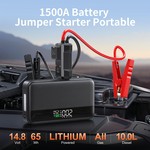 Topika 1500A 4-In-1 Car Jump Starter With 150PSI Air Compressor, 10000mAh