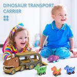Topika Dinosaur Truck Toys for Kids, Friction Truck Set for 2-4 Toddlers