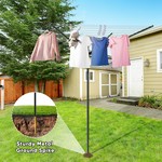 Topika Umbrella Clothesline Outdoor Drying Rack with Cover, 50m Line