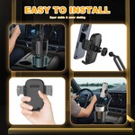 Topika Car Phone Mount Adjustable Mobile Phone Car Holder 2 In 1 Cup Holder