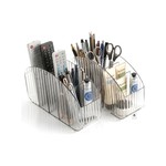 Topika - TV Remote Holder Organizer, 2pcs Clear 5-Compartment Remote Stand