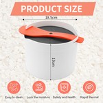 TopikaHome- Microwave Rice Cooker Set with Steam Vent, Orange 5 Piece, 2L