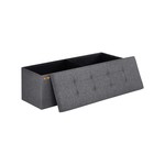 Topika 110cm Large Storage Ottoman Cube Foldable Box Bench with Lid Grey