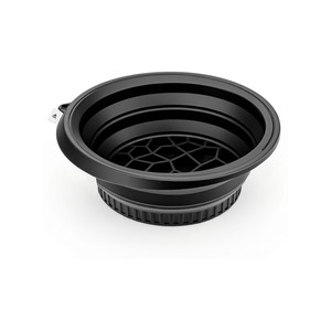 Topika Facial Ice Bath Bowl with Built-In Ice Tray, Foldable Black
