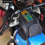 Topika Waterproof Motorcycle Tank Bag with Phone Pocket, Rain Cover, Strap