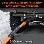 TopikaAuto 9m 15Ton Tow Strap Heavy Duty with D-Ring Shackles Recovery Rope