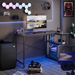 Topika L-Shaped Computer Desk with Shelves, 90cm Wide Corner Study Desk