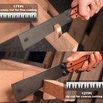 Topika - Japanese Pull Saw 16cm, Folding Double-Edge Flush Cut Saw for Wood