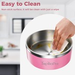 TopikaPet - Stainless Steel Dog Bowls with Non-Slip Silicone Base, 3 Colour