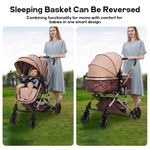 Topika Baby Stroller 2-in-1 Foldable Baby Pram for Kids 0-36 Monthes