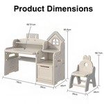 Height Adjustable Ergonomic Kid Study Desk Chair Book Stand Storage Cabinet
