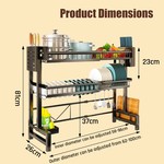 Topika 2 Tier Adjustable Over The Sink Dish Drying Rack& Accessories