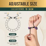 Topika Amethyst Bracelet, 6mm Magnetic Hematite for Men & Women 2 Pack