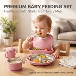 Topika 304 Stainless Steel Silicone Baby Feeding Set - 6 Piece