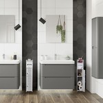 Topika Slim Bathroom Storage Cabinet with Paper Holder for Small Spaces