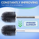 TopikaHome-Silicone Toilet Bowl Brush and Holder Set with Hair Tweezer Clip