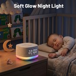 Topika White Noise Baby Sleep Machine with Clock & Night Light