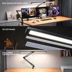 Topika - Dual Head LED Desk Lamp With Clamp, USB Powered Adjustable Arm