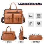 Topika-Waterproof Leather Laptop Bag for Men - Computer Bag