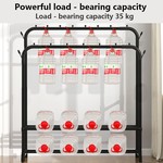 Topika-Double Rod Garment Rack with Double Shelves, Metal Clothing Storage