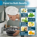 Topika Facial Ice Bath Bowl with Built-In Ice Tray, Foldable Black