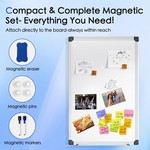 Topika- Double Side Dry Ease Magnetic Whiteboard with Pen, Eraser & Magnets