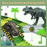 Topika Dinosaur Toys Flexible Track Race Car Playset, Kids Toy for 4+
