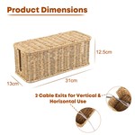 Topika-Cord Organiser Box Rattan Style Cable Management Box for Desk & Home