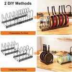 Topika - Expandable Pot and Pan Rack with 13 Adjustable Dividers - 30-58cm