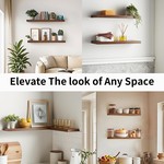 Topika Wood Wall Shelves Floating for Decor & Storage, 3pcs Wall Shelveing