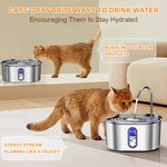 TopikaPet-Stainless Steel Cats Water Dispenser Automatic Pet Water Fountain