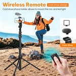 Topika - Extra Long Selfie Stick Tripod With Remote And Flexible Phone Arm