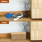 Topika-Cord Organiser Box Rattan Style Cable Management Box for Desk & Home