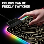 Topika - Mouse Pads RGB Mouse Mats, XL Mouse Pad Laptop Desk Mat Gold Lines