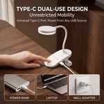 Topika Clip On Desk Lamp, Rechargeable LED Light for Bedside & Table Top