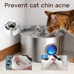 Topika Stainless Steel Cat Water Fountain 3.2L, Whisper-Quiet