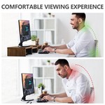 Topika - Monitor Stand Riser for 2 Screens, Adjustable Wooden Laptop Shelf