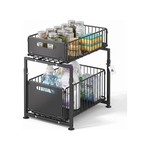 Topika Under Sink Organizer With Adjustable Height & Pull-Out Storage