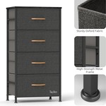Topika - 4-Drawer Storage , Steel Frame, Wood Top, Drawer Storage Dresser