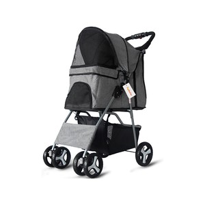 TopikaPet-Foldable Pet Stroller for Dogs Cats Pet Pram with Basket & Mesh