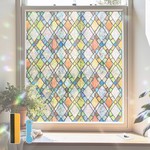 Topika Glass Privacy Film, Stained Glass Static Cling PVC