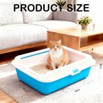 Topika Cat Litter Box with Scoop, Top Open, Easy Clean | Blue