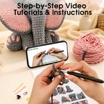 Topika - Crochet Kit For Beginners, Pink-Eared Elephant Crochet Set