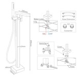 Topika Freestanding Bath Tub Faucet With Handheld Spray Durable & Rust-free