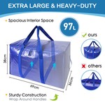 Topika - Moving Bags Heavy Duty Storage Totes with Handles & Tag Pocket