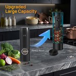 Topika - Electric Salt And Pepper Grinder Set,Rechargeable 2 Pcs With Base