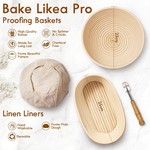 Topika - Bread Proofing Basket Set, Baking Supplies Kit for Sourdough Bread