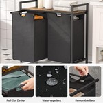 Topika 135L Laundry Sorter with Removable 2 or 3 Hampers, Rolling