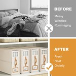 Topika Home-Foldable Sheet Organizers for Bedding, 4pcs Linen Storage Cubes