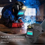 Topika Auto Darken Welding Helmet with Light, Heat-Resistant Shield for Men